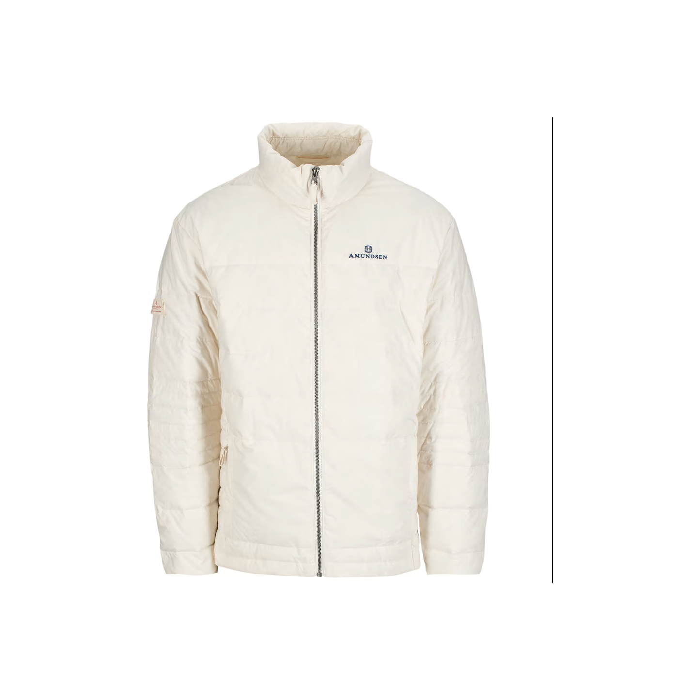 Men's Downtown Cotton Jacket by Amundsen in natural color, showing the lightweight, casual fit with front pockets and button closure.
