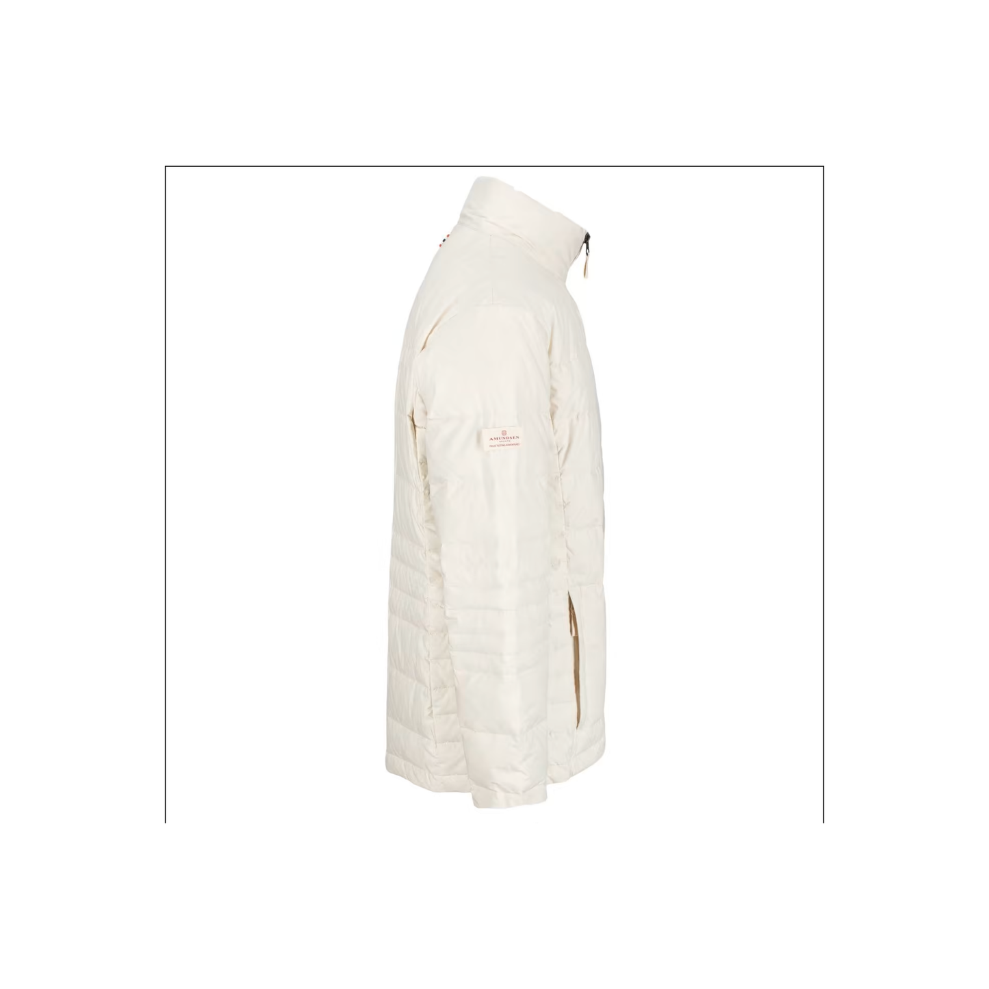 Men's Downtown Cotton Jacket by Amundsen in natural color, showing the lightweight, casual design with front pockets and classic fit.