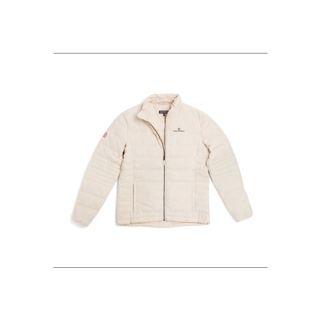 Men's Downtown Cotton Jacket by Amundsen in natural color, shown laid flat with front view, showcasing the casual style and fabric texture.