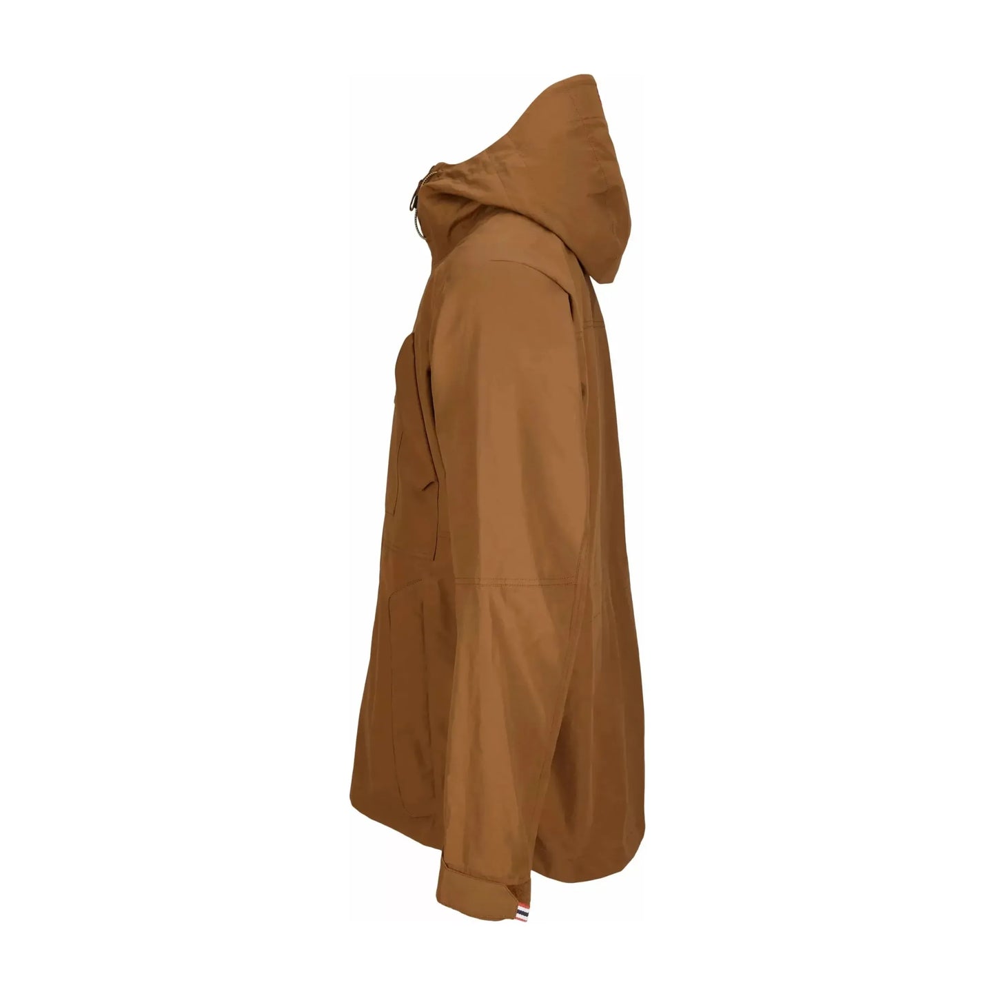 Men's Amundsen Vidda Camel Jacket, lightweight outdoor jacket with a zipper front and hood, suitable for cold weather.