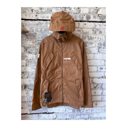 Men's Amundsen Vidda Jacket in camel color, showcasing durable outdoor jacket with adjustable features and rugged style.