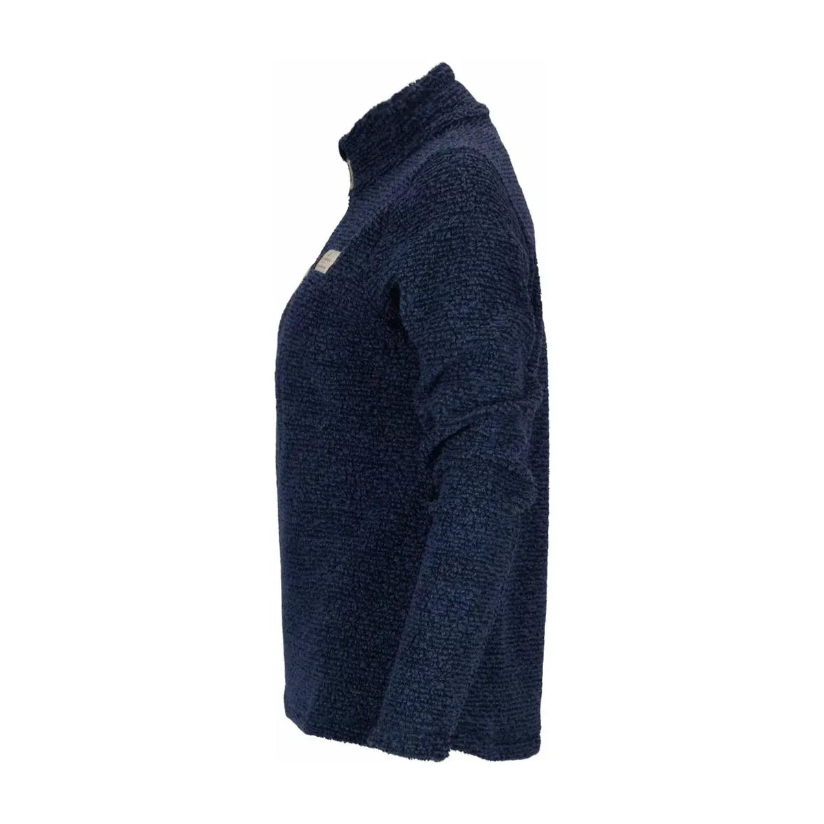 Women's Amundsen Hut Half Zip in faded navy, featuring a comfortable fit and stylish design, shown on a model.