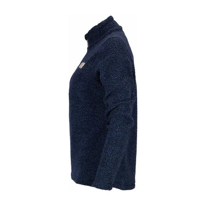 Women's Amundsen Hut Half Zip in faded navy, featuring a comfortable fit and stylish design, shown on a model.