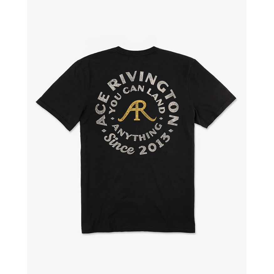 Supima SS AR Circle Crewneck Tee - Black - DUNE + SALT