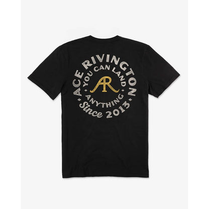 Supima SS AR Circle Crewneck Tee - Black - DUNE + SALT
