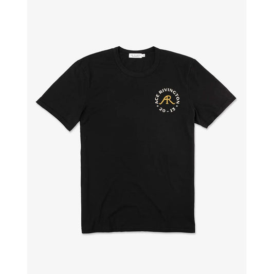 Supima SS AR Circle Crewneck Tee - Black - DUNE + SALT