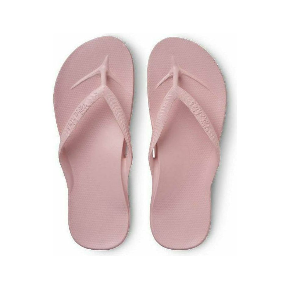 Pink Archies M6/W7 flip-flops with arch support, casual footwear for comfortable everyday wear.
