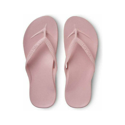 Pink Archies M6/W7 flip-flops with arch support, casual footwear for comfortable everyday wear.