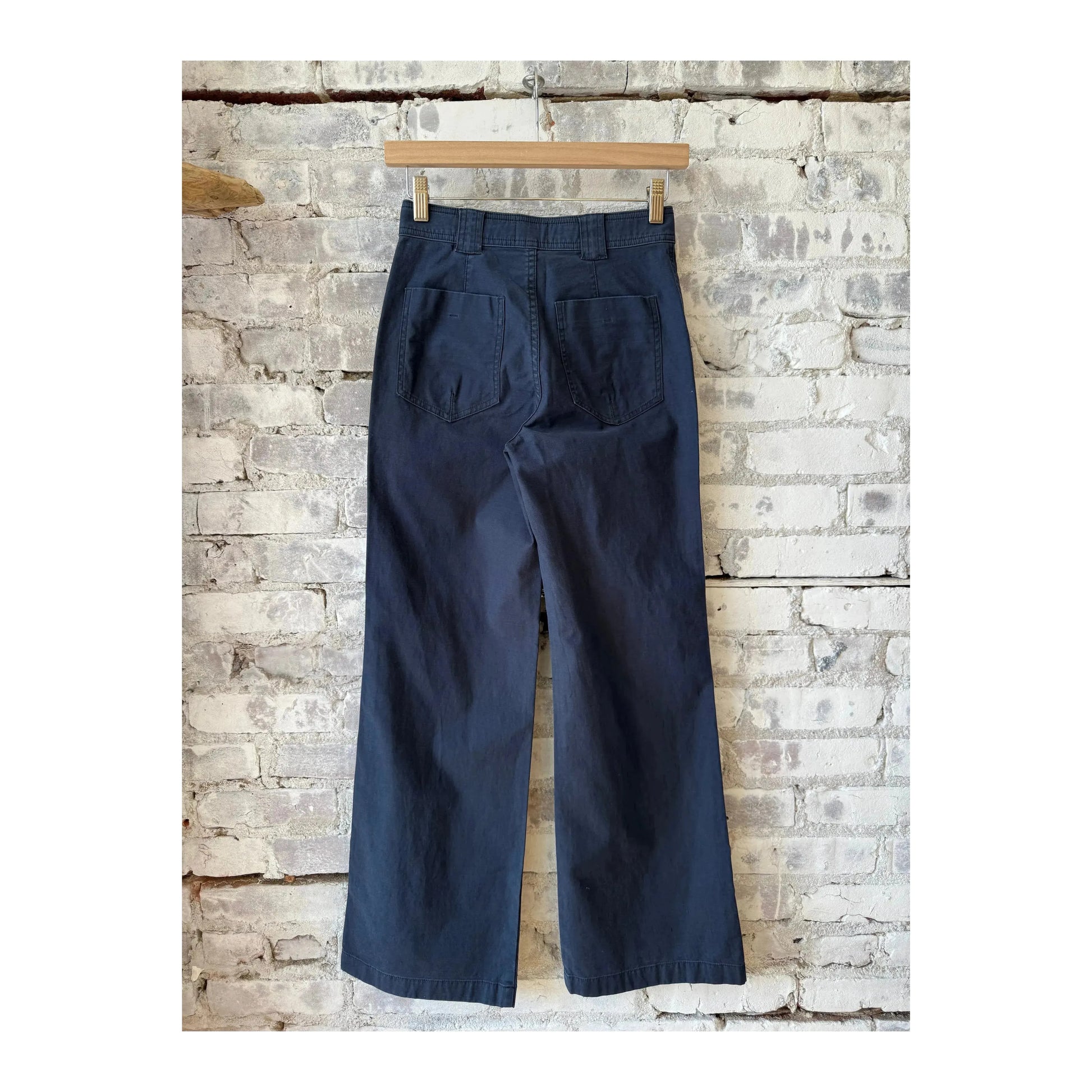 Dark Night Aria Flared Chino Pant for women by Closed Women's, showing the stylish, high-waisted flared design and classic chino details.