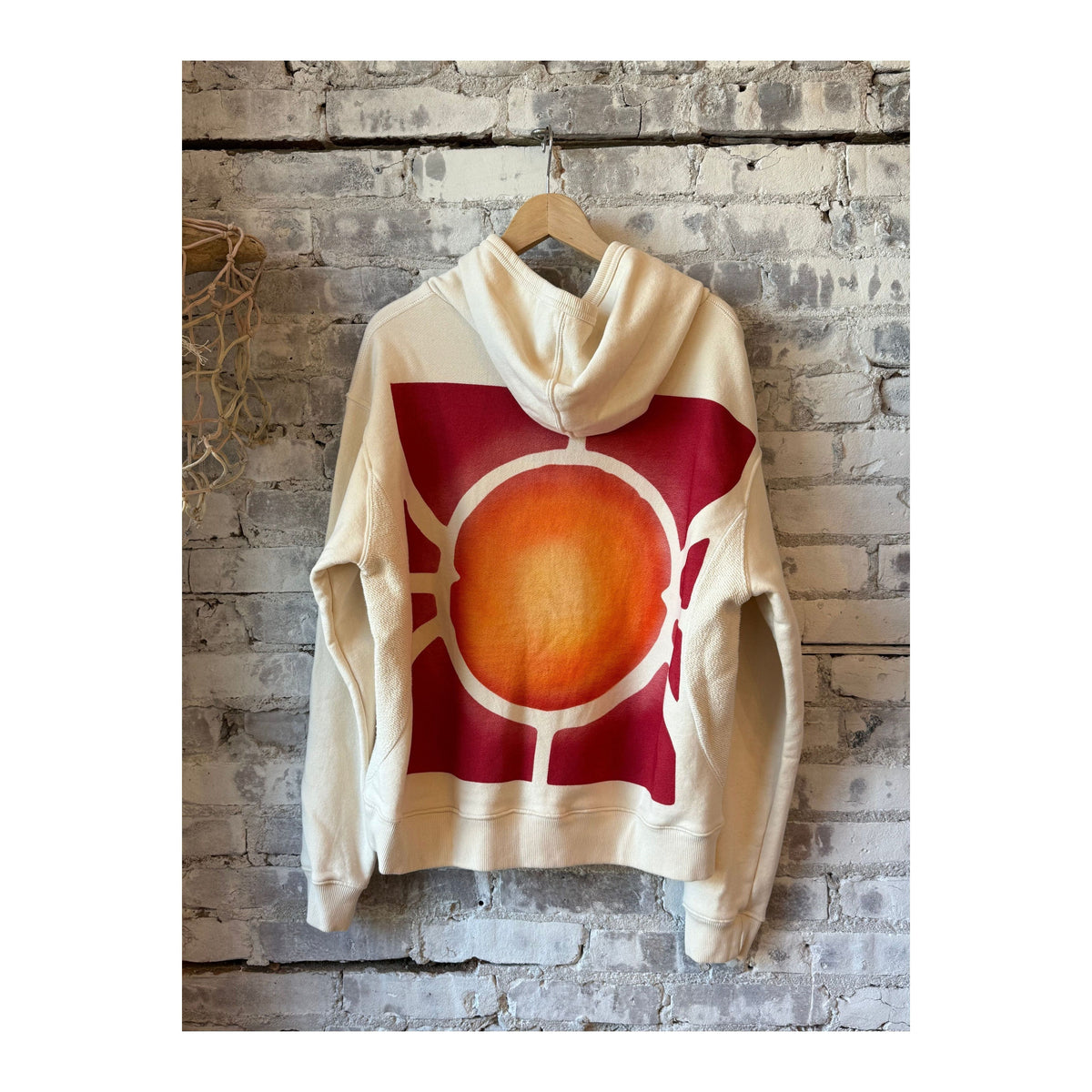 Men's Artscape Airbrush Hoodie in Cloud by MONOSTERO featuring a soft, artistic cloud print on a comfortable hoodie.