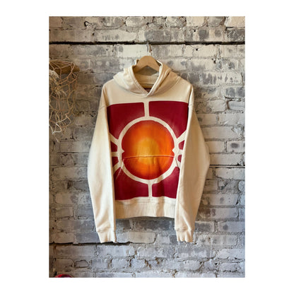 Men's Artscape Airbrush Hoodie by MONOSTERO featuring a cloud-inspired design in vibrant colors.