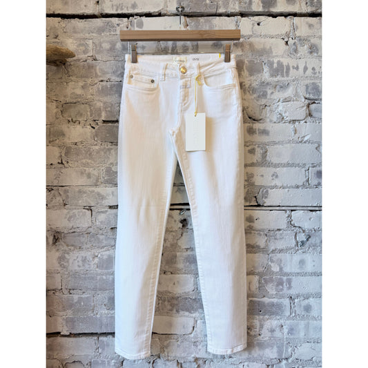 White women's Baker Skinny Jean by Closed Women's, showcasing a fitted denim style with a classic five-pocket design.