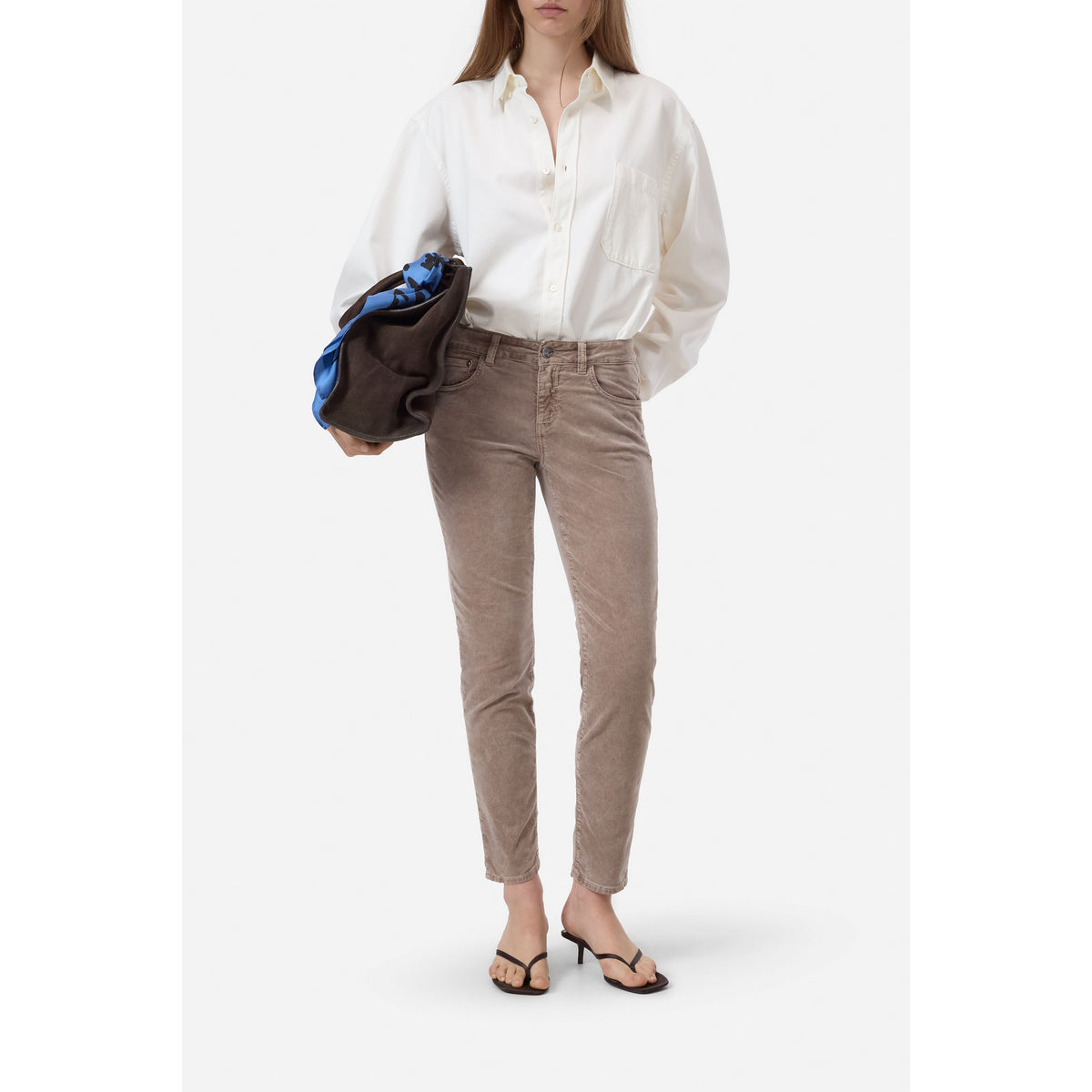 Closed Women's Baker Velvet Pant - Hazel Beige White Smoke