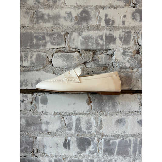 Women's Dear Frances Balla Loafer in Chalk, showcasing elegant slip-on footwear with a smooth leather finish and classic design.