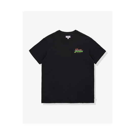 Men's black Reference Faded T-Shirt by Banks Journal, casual fit with a distressed faded design, front view.