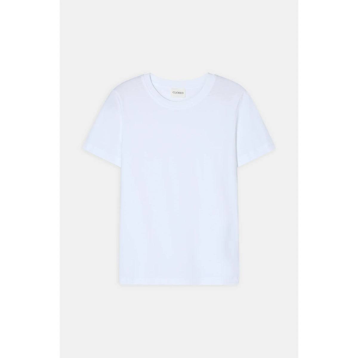 White women's Basic T-Shirt from Closed Women's, featuring a simple crew neck and soft cotton fabric.