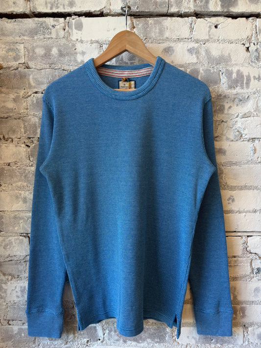 Relwen Bi-Waffle Crew - French Blue Dark Slate Blue