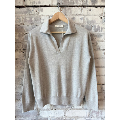 One Grey Day Bianca Polo - Heather Grey Gray