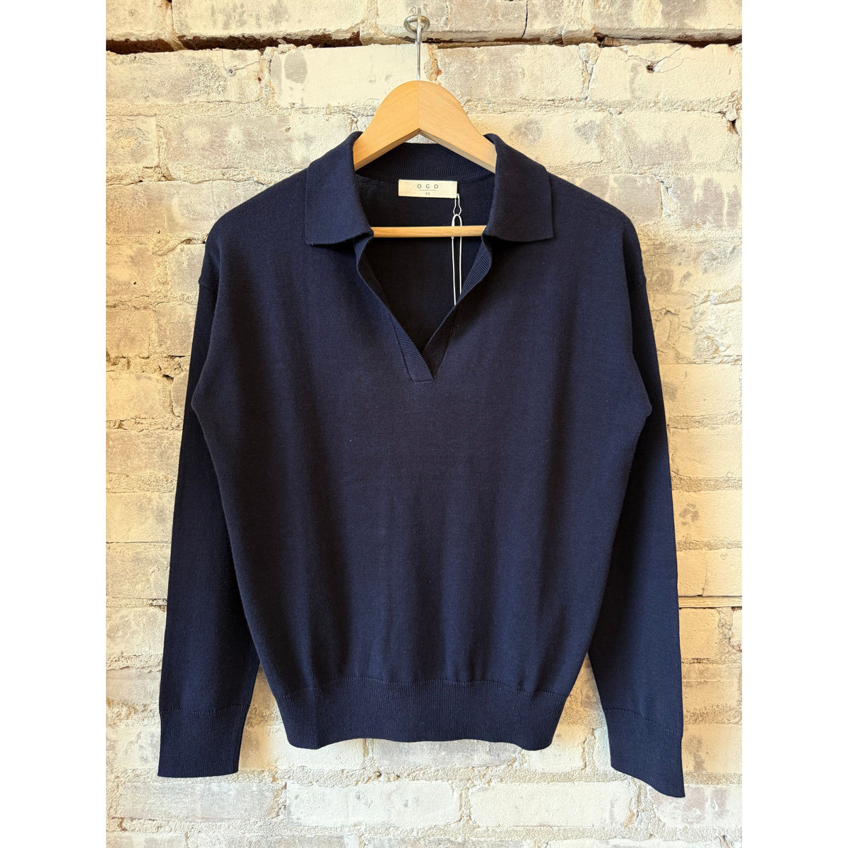 One Grey Day Bianca Polo - Navy Dark Slate Gray