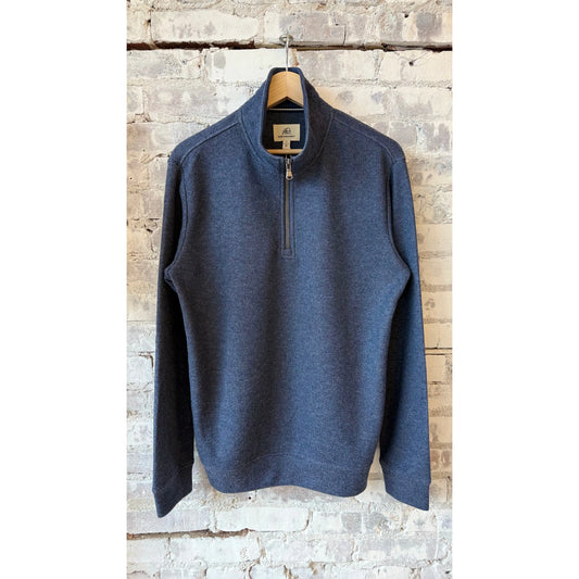 Men's navy heather fleece 1/4 zip jacket by Surfside Supply, featuring a cozy Cashmist fabric and a comfortable fit.
