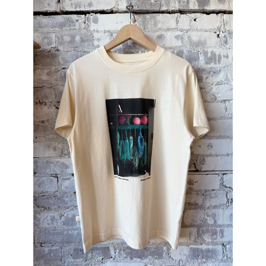 Men's cream T-shirt by La Paz featuring the Botelho From Espinho design, casual fit, and soft fabric.