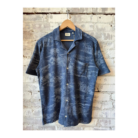 Men's Hartford Bouclette Knit Polo in cobalt blue, featuring a classic collar and textured knit fabric.