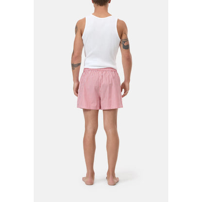 Men's Closed Laser Red boxershorts with comfortable fit, shown in a detailed front view image.