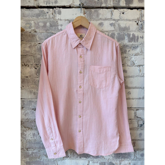 Men's coral blush Brian Slub shirt by Surfside Supply, featuring a casual fit and textured fabric for relaxed style.