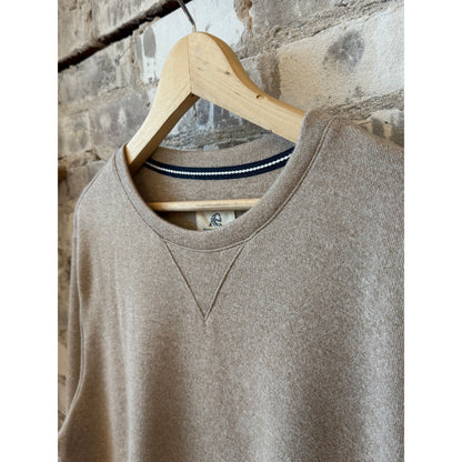 Surfside Supply Butch Cashmist Crewneck - Camel Heather Dark Sea Green