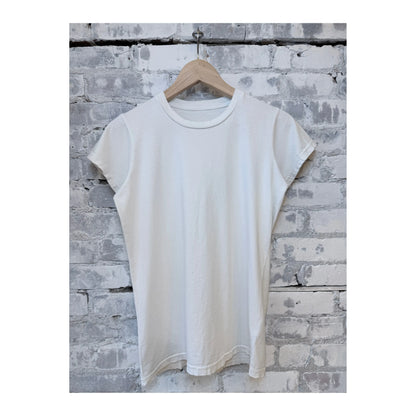 Women's Freecity CanyonKid Circa 1972 SuperVintage Powder Tee in laundry white, casual cotton T-shirt with vintage-inspired design.