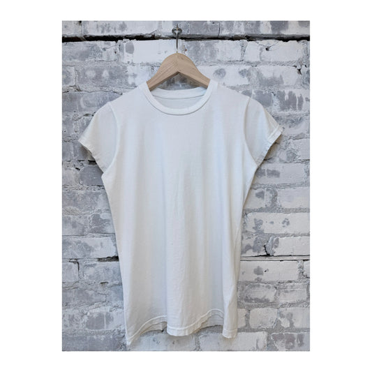 Women's Freecity CanyonKid Circa 1972 SuperVintage Powder Tee in laundry white, casual cotton T-shirt with vintage-inspired design.