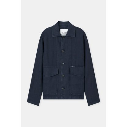 Men's Magma Black Cargo Jacket by Closed Men's, featuring multiple pockets and a durable fabric, shown on a model.