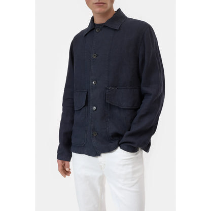 Men's Magma Black Cargo Jacket by Closed Men's, featuring multiple pockets and durable fabric, shown on a model.