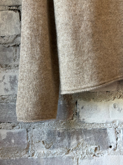 Women's V::Room Cashmere Linen Knit Long Sleeve Crew in Sand, soft and cozy knit top with a relaxed fit.