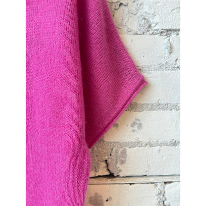 Women's Cashmere Silk SS Crewneck sweater by Majestic Filatures in Buganvillia, featuring soft, lightweight knit and vibrant color.