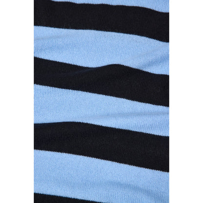 Men's cashmere striped jumper in sky blue and black by Closed Men's, featuring a cozy knit with stylish horizontal stripes.