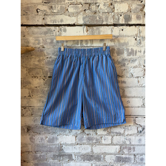 LMND Chiara Striped Mid-Length Shorts - Tutti Frutti/Ink Blue Dark Gray