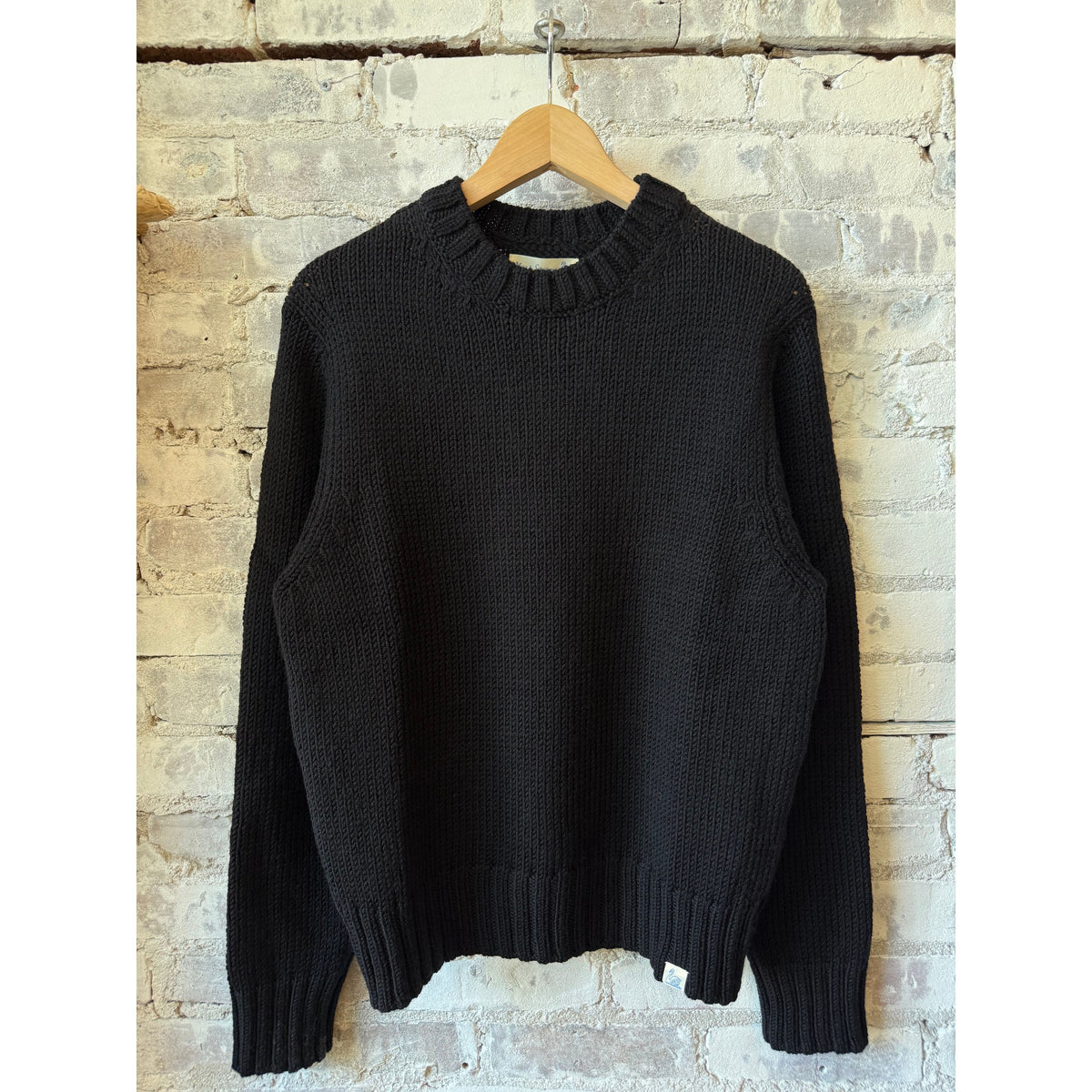 Merz B. Schwanen Chunky Merino Wool Sweater - Deep Black Black