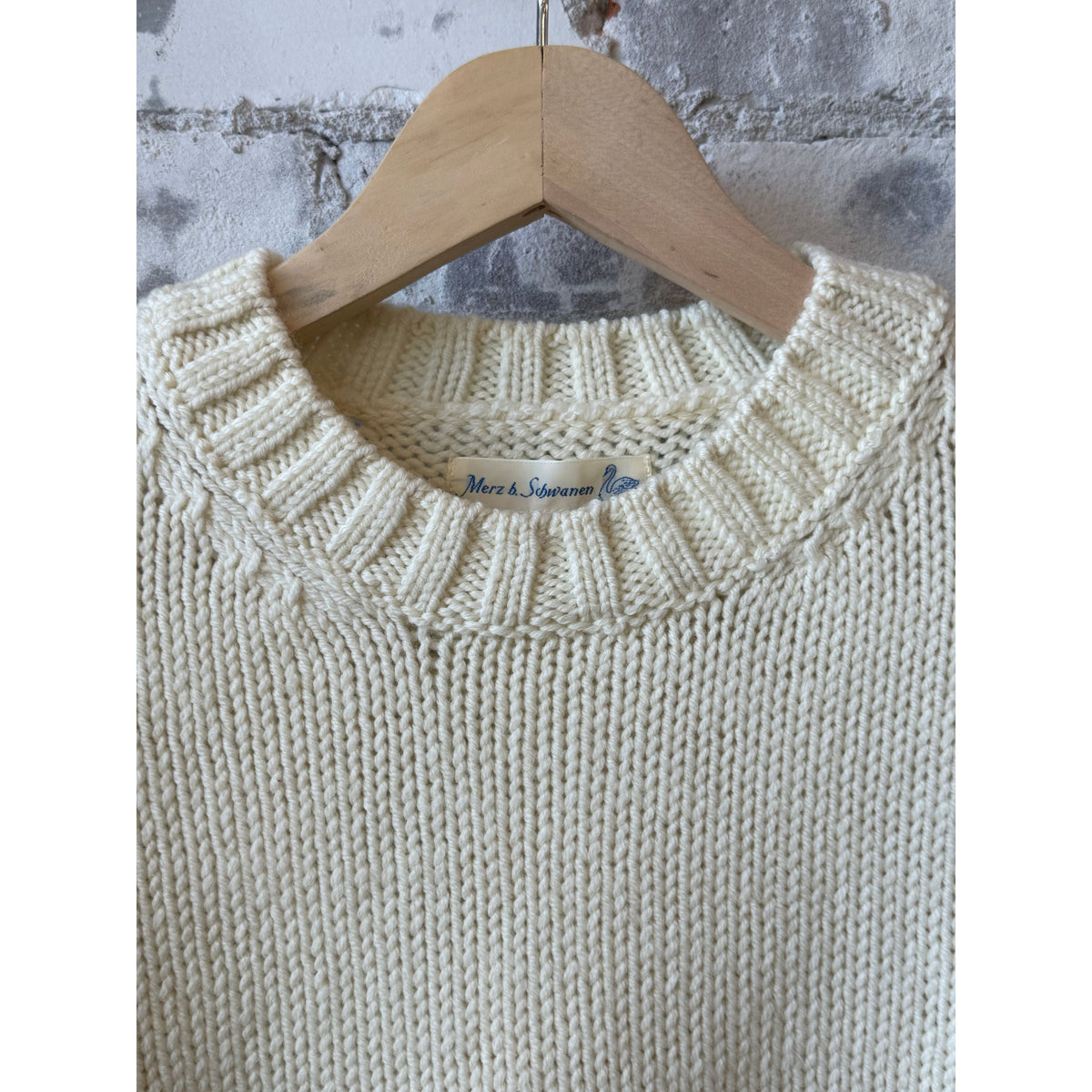 Merz B. Schwanen Chunky Merino Wool Sweater - Nature Dark Gray