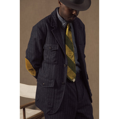 East Harbour Surplus Clarence Wool Sport Jacket - Navy Chalk Stripe Black