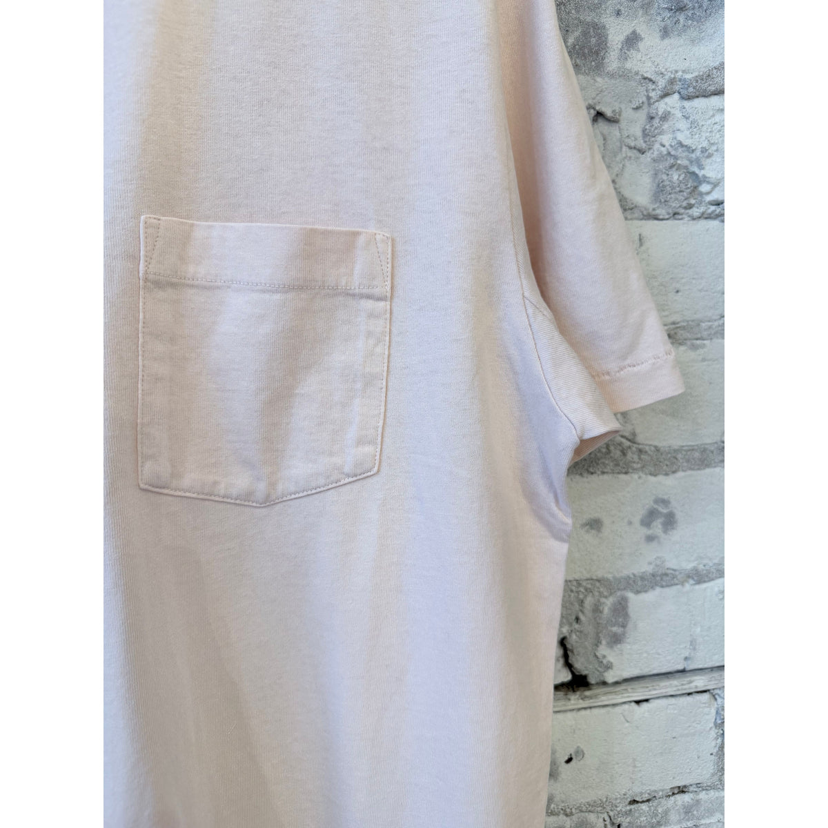 Men's Merz B. Schwanen classic cotton jersey short sleeve polo shirt in shell color, featuring a collared design and button placket.