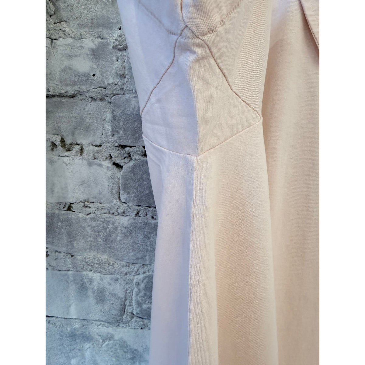 Men's Merz B. Schwanen classic cotton jersey short sleeve polo shirt in shell color, shown on a hanger.