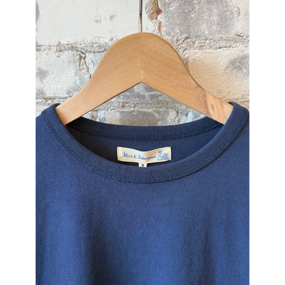 Merz B. Schwanen Classic Cotton Jersey T-Shirt - Washed Ink Dark Slate Blue