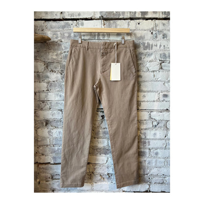 Men's Clifton True Slim Pant in Cashew Cream by Closed Men's, showcasing a tailored slim-fit design and lightweight fabric.