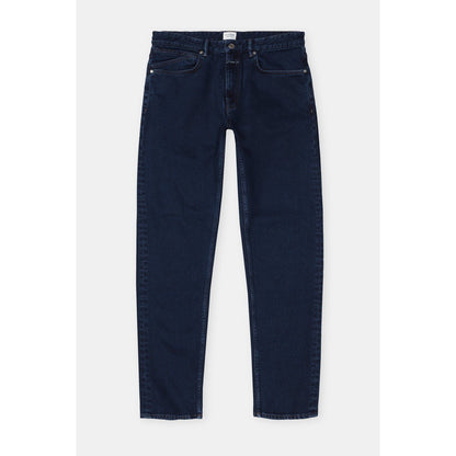 Men's Dark Blue Cooper True Comfort Stretch Jeans by Closed Men's, showing the fitted denim with classic five-pocket design.