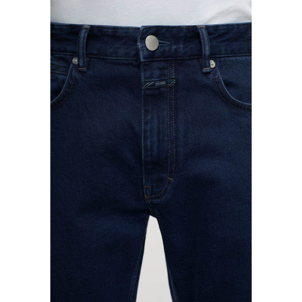 Men's dark blue Cooper True Comfort stretch jeans by Closed Men's, showing slim fit with classic five-pocket design.
