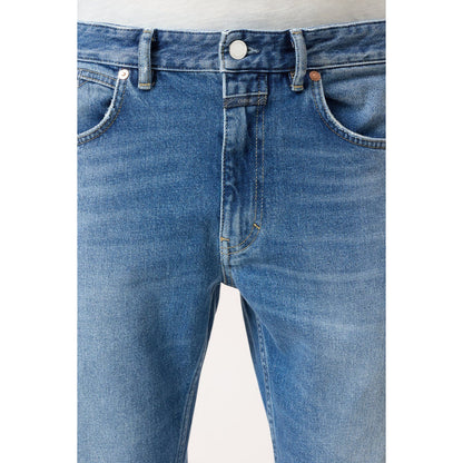 Men's mid blue Cooper True Comfort Stretch Regular Jean by Closed Men's, showing a relaxed fit denim with classic five-pocket design.