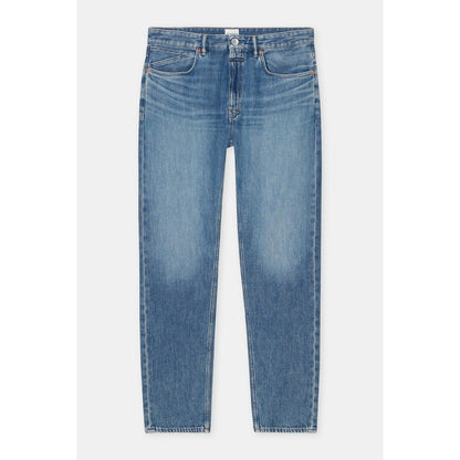 Men's mid blue Cooper True Regular Jean by Closed Men's, showing classic fit and denim fabric with visible stitching.