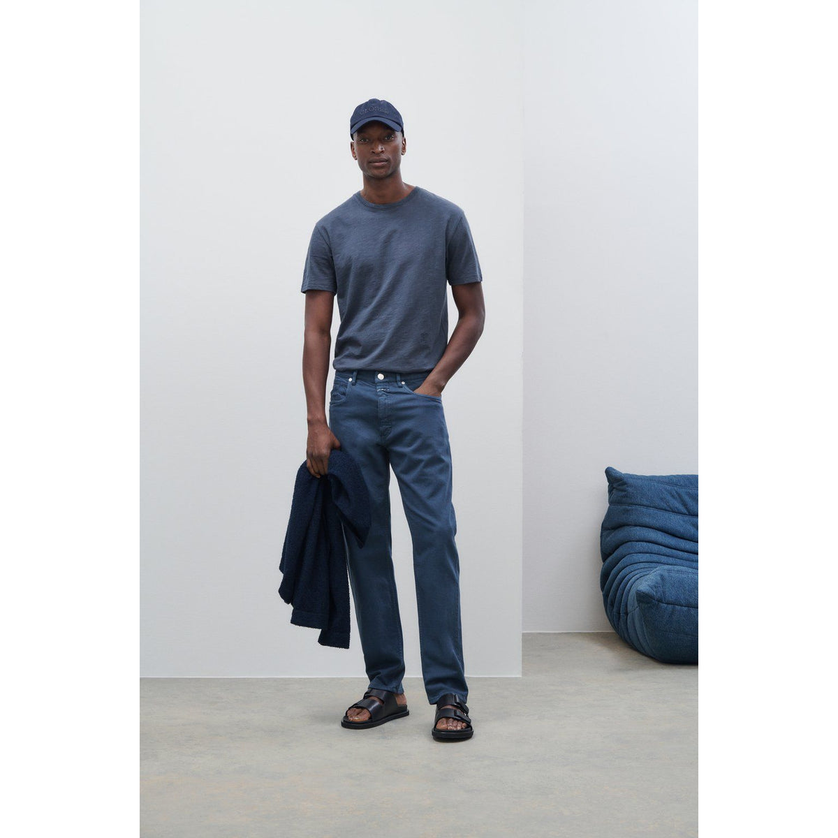 Men's Cooper True Regular Jean in Smoky Blue by Closed Men's, showing the classic fit and denim texture.