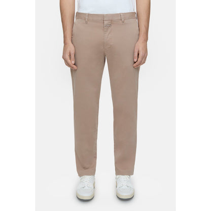 Men's Clifton True Slim Pant in Cashew Cream by Closed Men's, showing slim fit design and soft fabric texture.